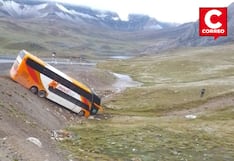 Bus se despista y termina fuera de la vía en la carretera Canta–Huayllay