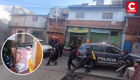 Policía interviene tienda con explosivos en La Rinconada.