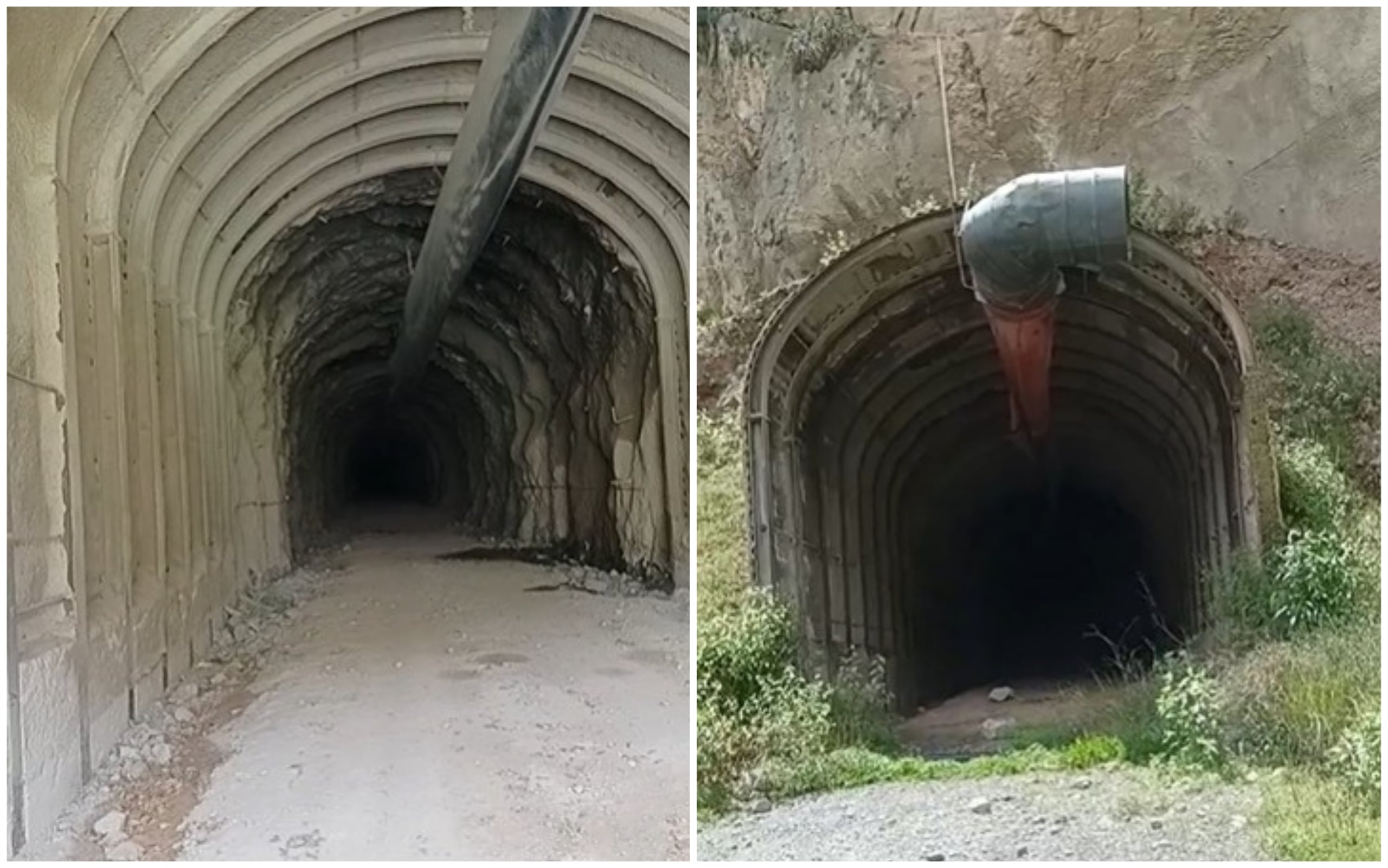 Túnel de Pampamarca está paralizada desde el 2021 (Foto: Composición Radio Cotahuasi)