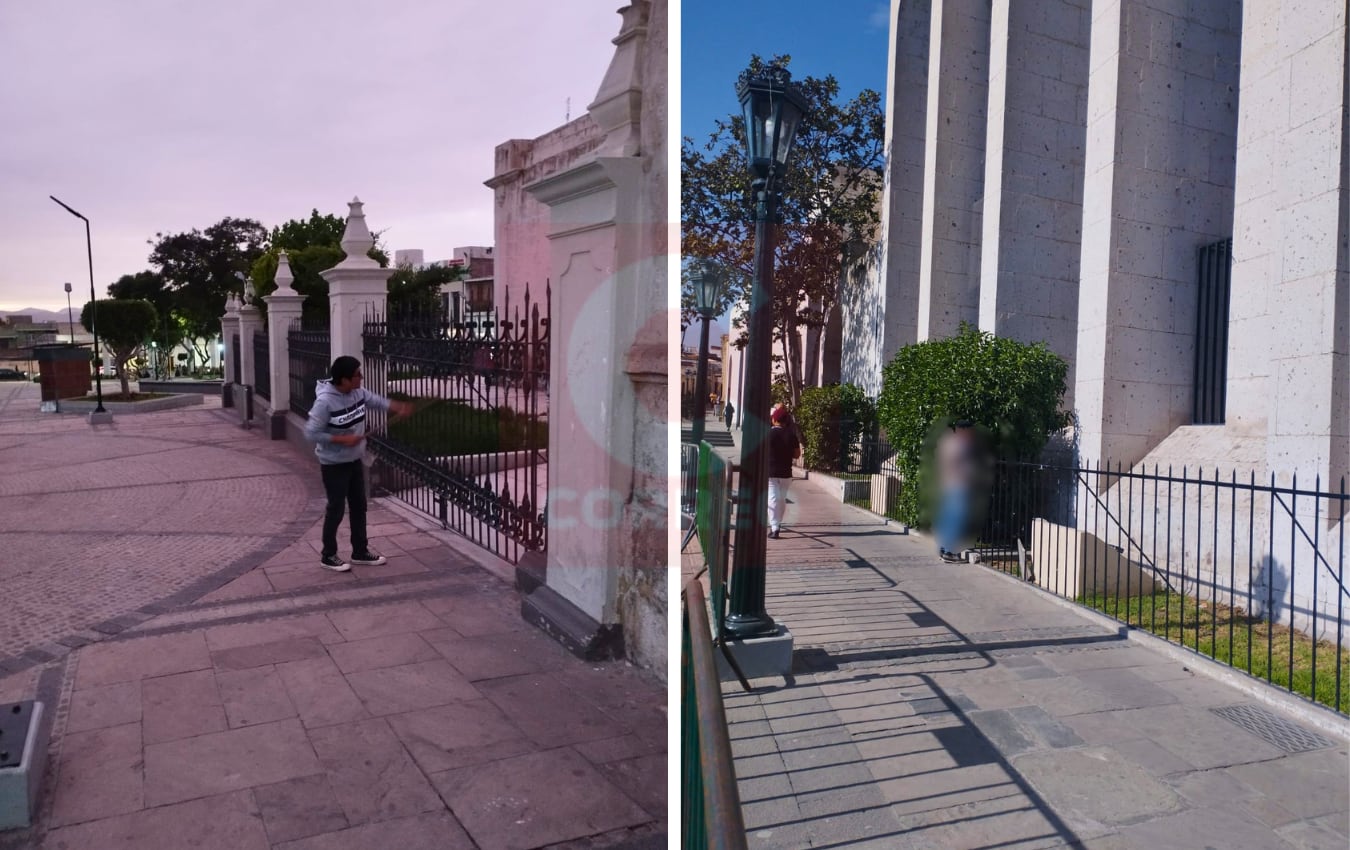 Imágenes de lo que pasaba en los exteriores de la iglesia Santa Marta. Foto: GEC.