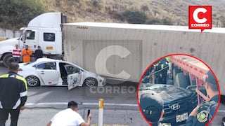Carretera Central: Colapsa vía tras accidente de tráiler que aplastó a dos autos (VIDEO)