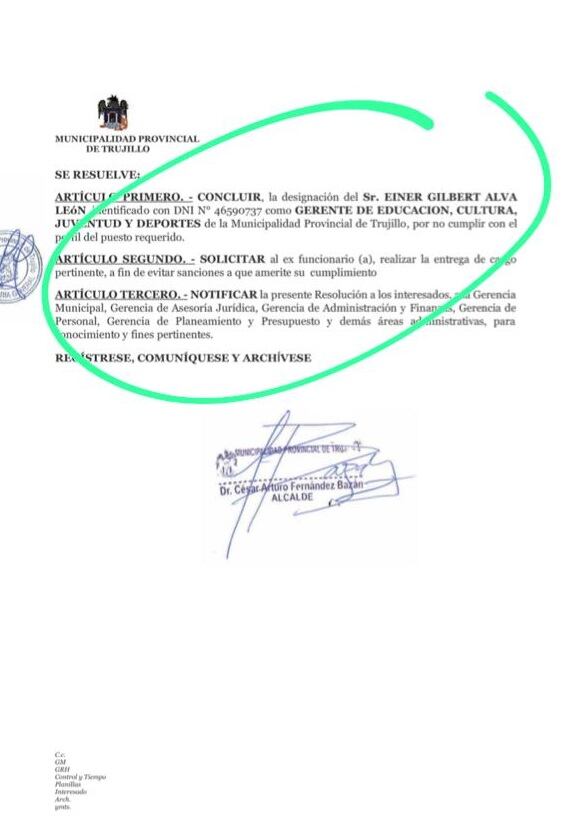 Esta resolución circuló por redes sociales.