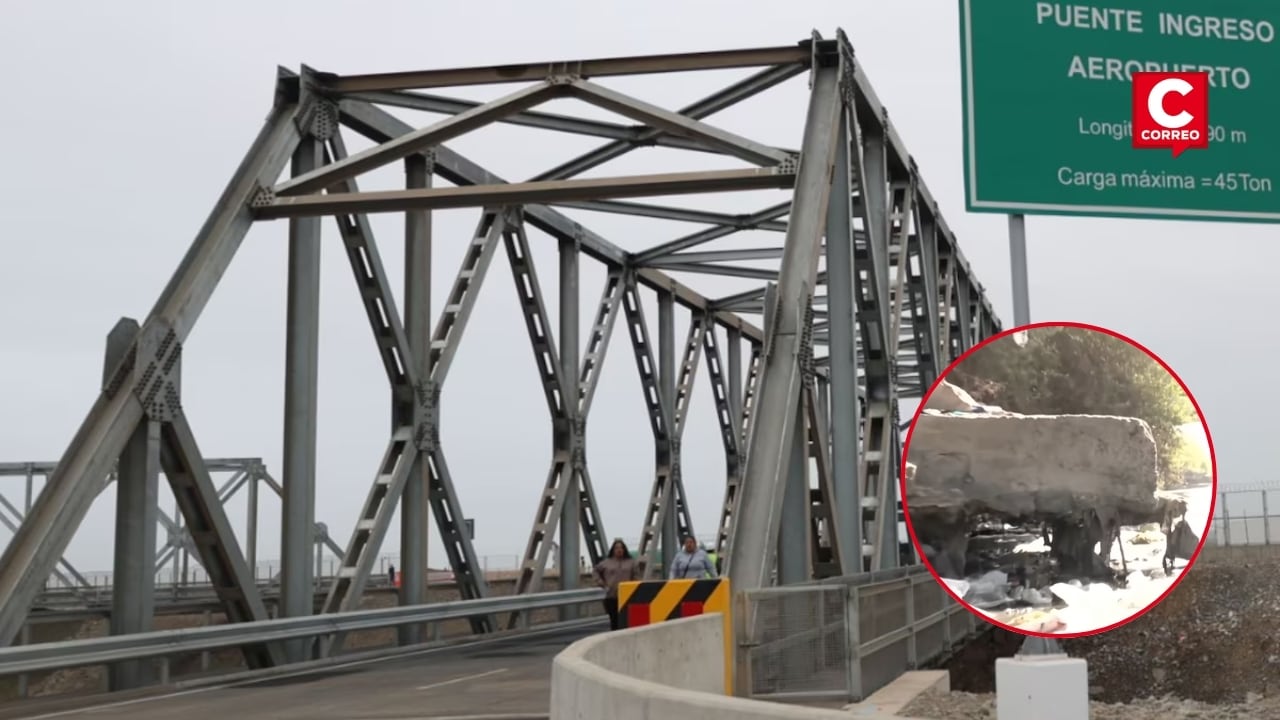 Callao: río Rímac podría arrastrar puentes Bailey y dejar aislado al aeropuerto Jorge Chávez. Composición: Diario Correo.