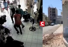 Ica: una pared casi cae sobre transeúntes y una barbería tuvo que evacuar a su personal durante el sismo (VIDEO)