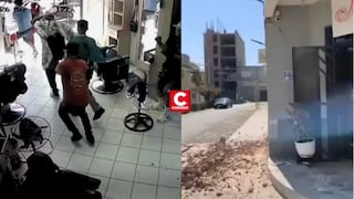 Ica: una pared casi cae sobre transeúntes y una barbería tuvo que evacuar a su personal durante el sismo (VIDEO)