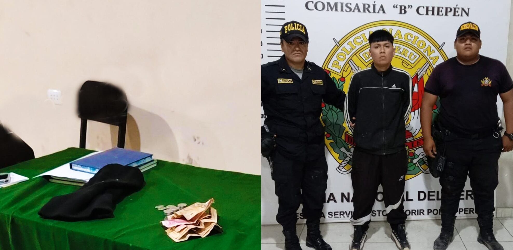 Delincuentes armados encañonaron al administrador del local y a los clientes. Policías y serenos lograron atrapar a uno de los criminales.