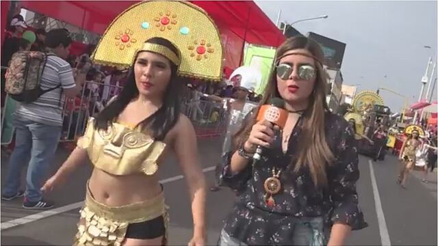Reportera confundió disfraz que representaba al Tumi con uno egipcio (VIDEO)