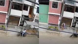 Trujillo: Delincuente golpea a mujer y le roba celular (VIDEO)