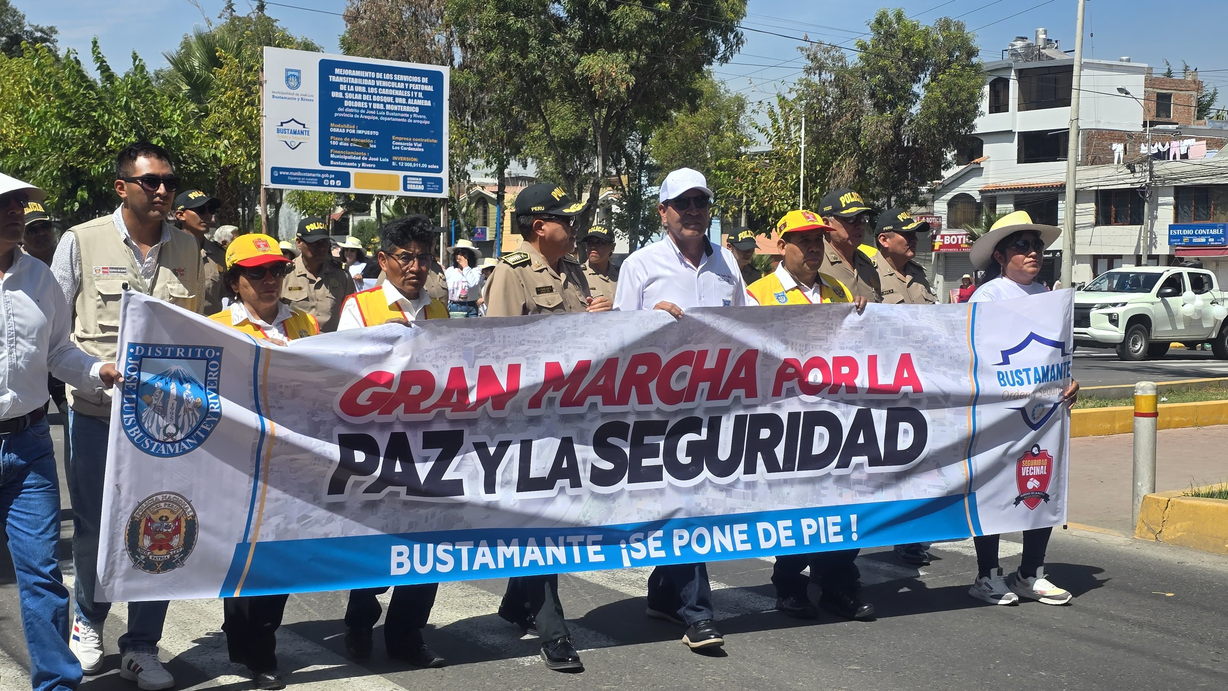Movilización por la paz y seguridad en José Luis Bustamante y Rivero. Foto: GEC.