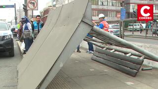 Cercado de Lima: Paradero se cae por falta de mantenimiento y deja cuatro heridos