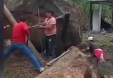 Mujer sobrevive tras quedar atrapada bajo roca de diez toneladas en Amazonas