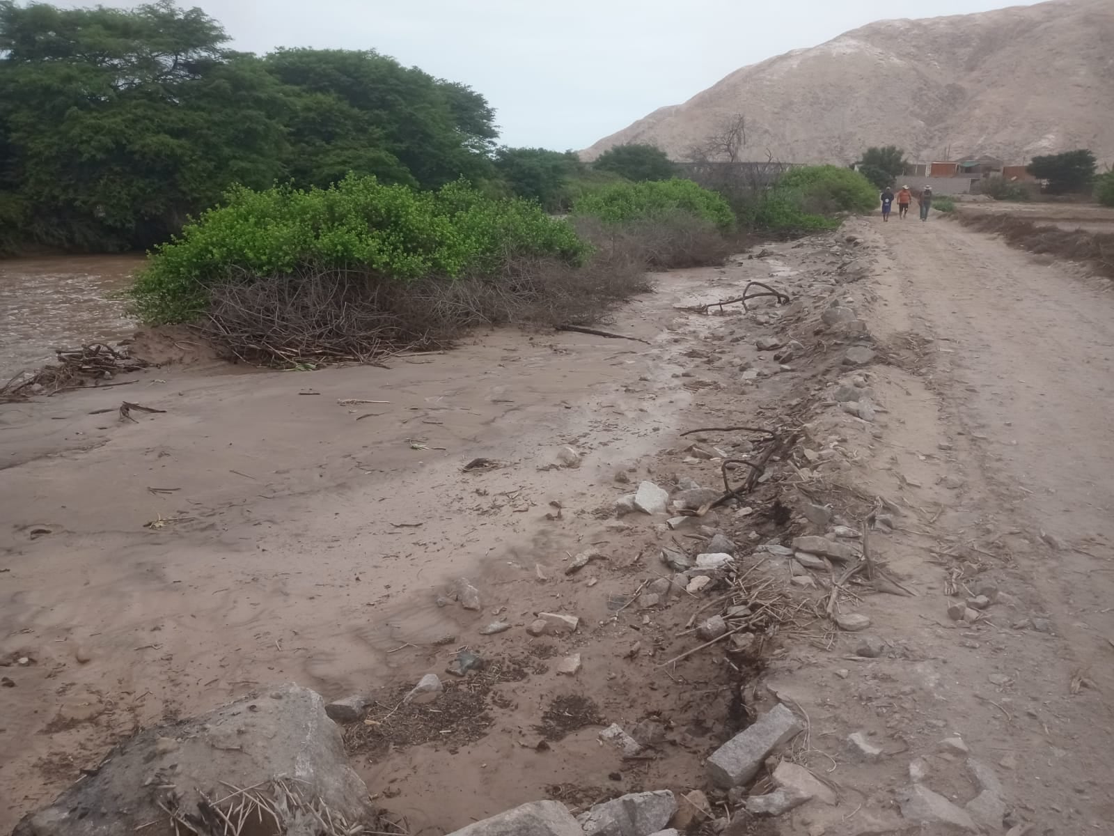 Desborde del Río Anexo de Pescadores, en Ocoña, provincia de Camaná, pone en peligro a pobladores. Foto: Municipalidad de Ocoña.
