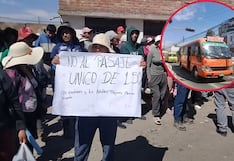 Pasajeros protestan contra Unión AQP por pasaje s/1.00 y maltrato a estudiantes de Alto Selva Alegre