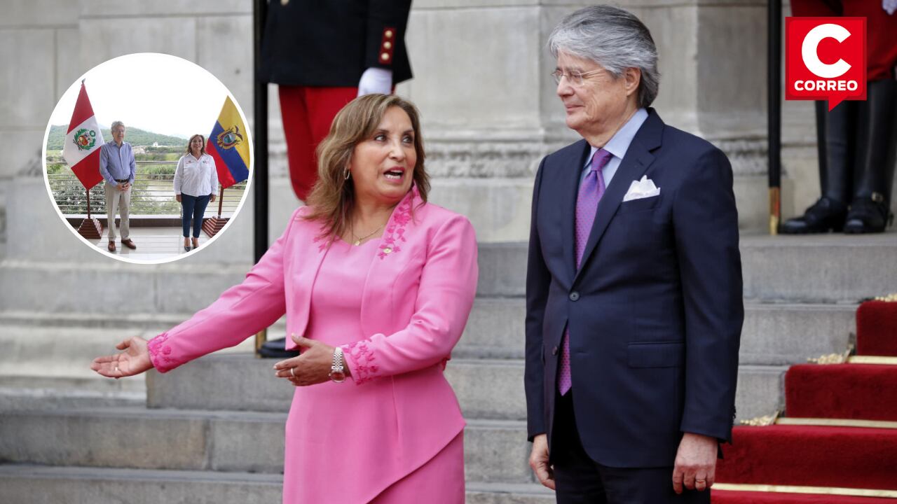 Dina Boluarte y Guillermo Lasso en el Palacio de Gobierno