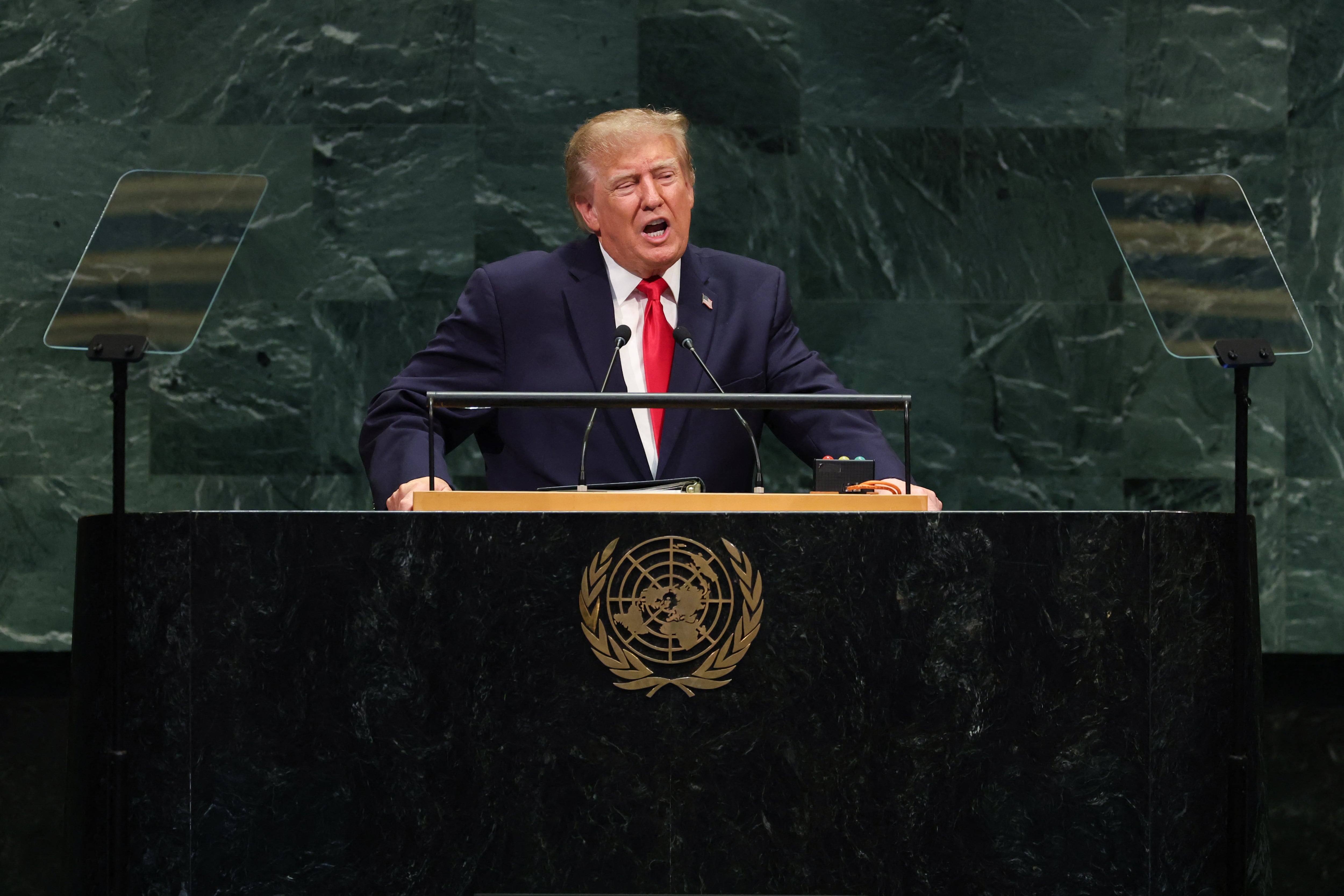 El presidente de Estados Unidos lanzó la acusación durante su intervención ante la Asamblea General de la ONU y reclamó al Gobierno mexicano medidas frente al poder de los carteles. (Foto de TIMOTHY A. CLARY / AFP).