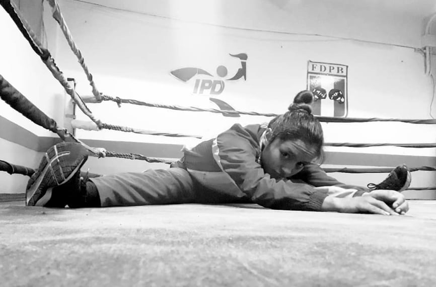 Lucy Valdivia entrenando en el IPD.