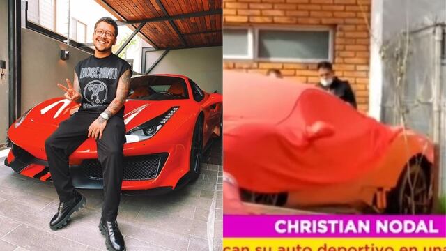 Christian Nodal confirmó el choque de su lujoso Ferrari  