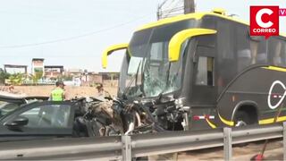Panamericana Sur: Dos fallecidos en choque de bus y auto en Punta Negra