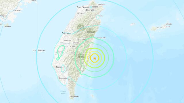 Sismo de magnitud 6,6 sacude la costa este de Taiwán