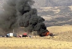 Bus interregional se incendia en la carretera Arequipa-Puno
