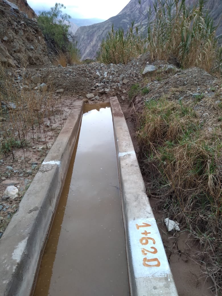 Lluvias dañan canal de regadío en Quechualla (La Unión) y dejan a familias sin agua. Foto: Comité de Usuarios del anexo de Allancay.