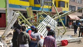 Arequipa: Estructura metálica cae y deja varios heridos en Av. Vidaurrázaga (VIDEO)