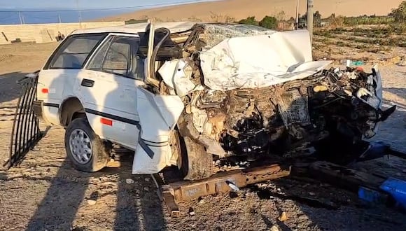 Choque frontal entre dos vehículos se presentó en el kilómetro 7 de la Costanera, entre Tacna e Ite. (Foto: Difusión)