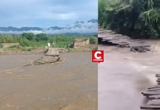 Lambayaque: colapsan tres puentes artesanales por aumento del caudal en río Zaña, Oyotún (VIDEO)