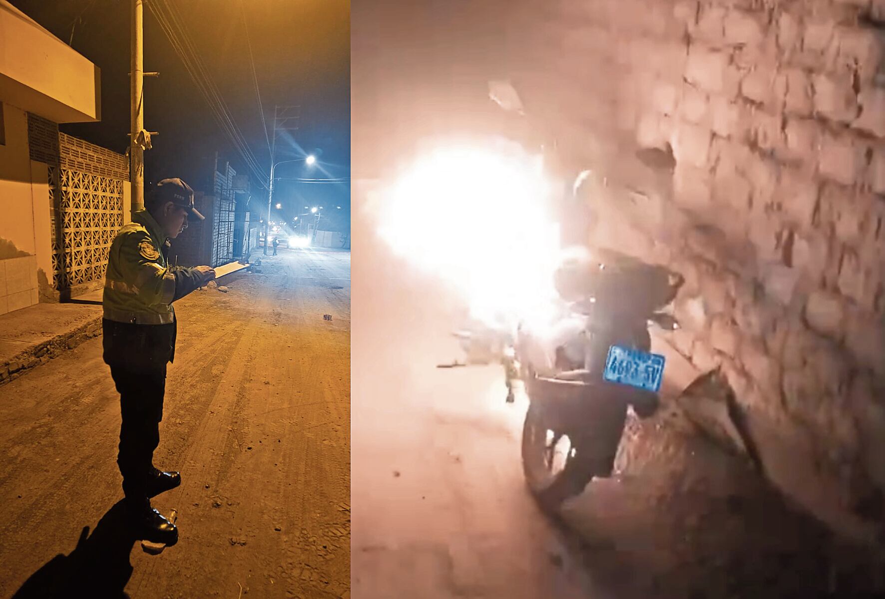 Grabaron como incendiaron el vehículo menor. (Foto: GEC)