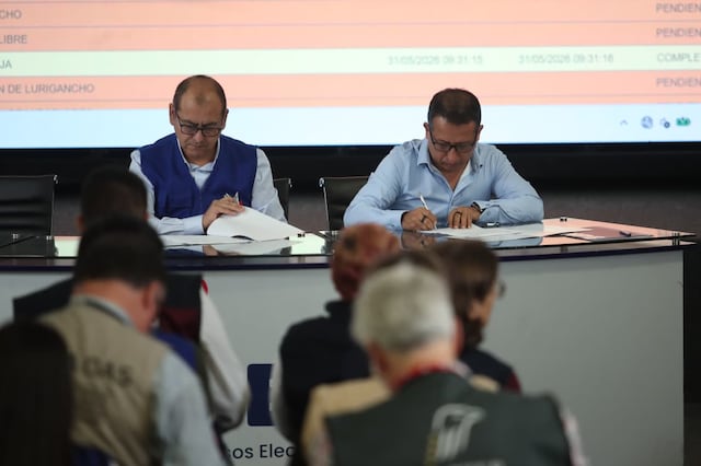 ONPE realiza simulacro nacional para probar sistema de cómputo de la segunda vuelta electoral (Fotos: Jesús Saucedo/GEC)