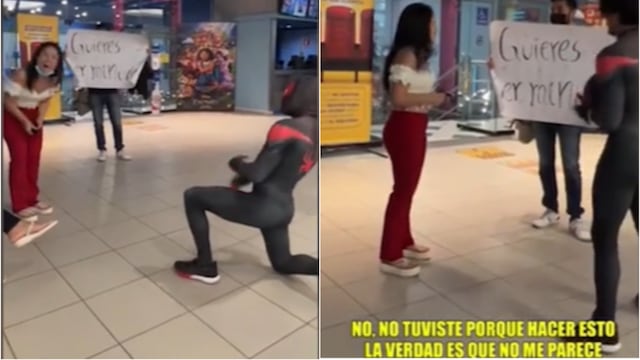 Joven se disfrazó de Spiderman, se declaró a su amiga, pero acabó siendo rechazado (VIDEO)