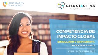 ​Concytec lanza convocatoria para especializarse en Singularity University