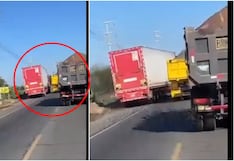 Pisco: captan peligrosa maniobra de tráiler en la vía Los Libertadores