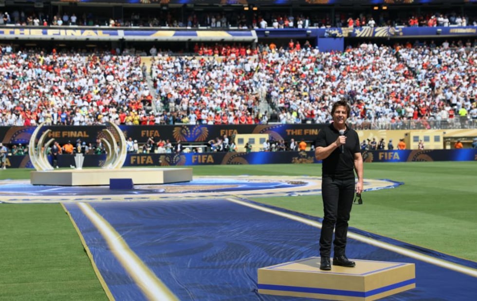 Emotivo discurso de reconocido actor Tom Cruise en la final del Mundial 2026. (Foto: Franck Fife / AFP)