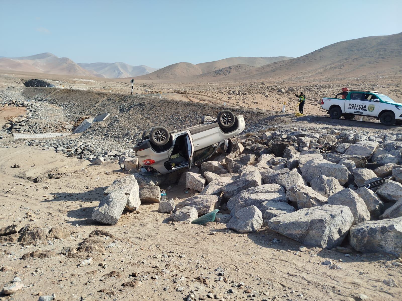 Accidente en vía Costanera Sur. Foto: difusión.