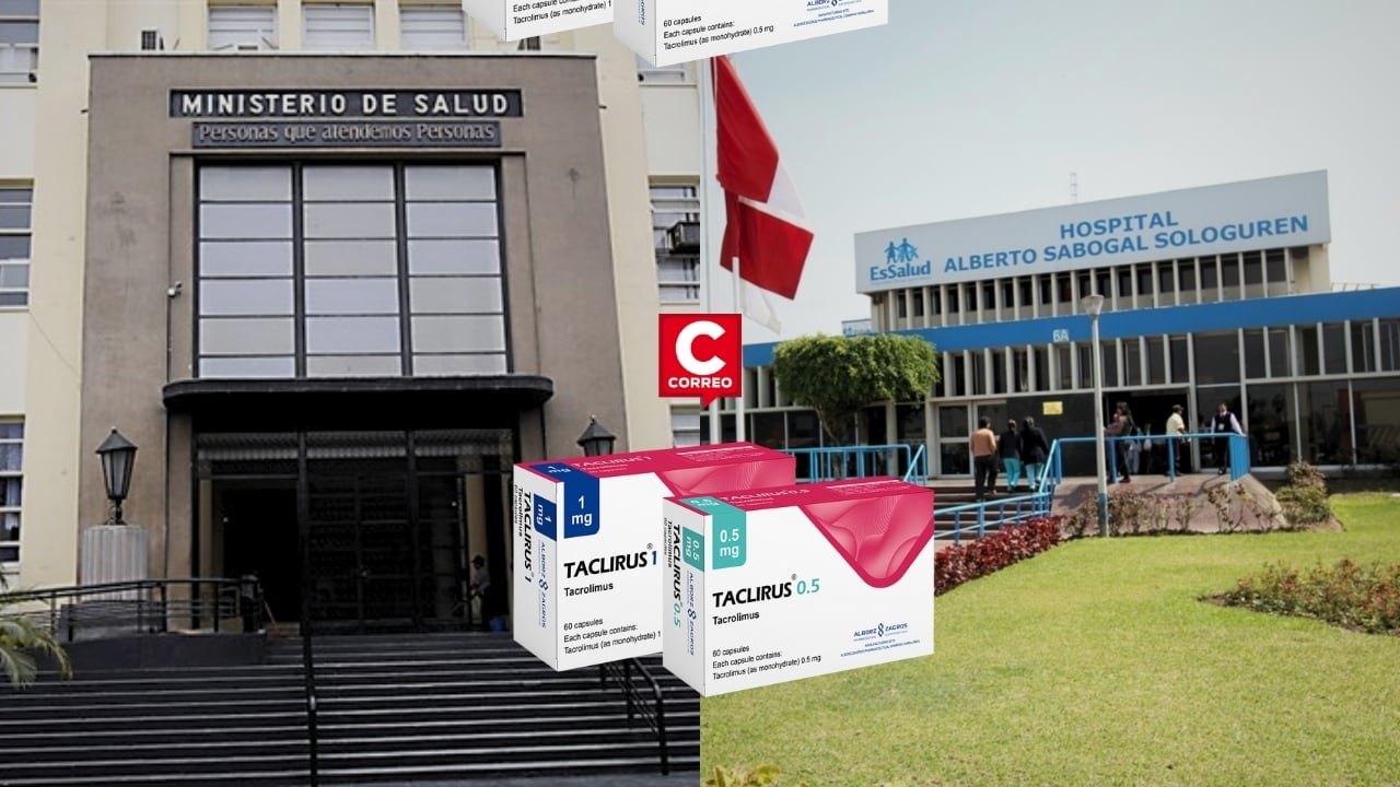 Desabastecimiento de tacrolimus: Minsa prestará medicamento a EsSalud para pacientes con trasplante de riñón. Composición: Diario Correo.