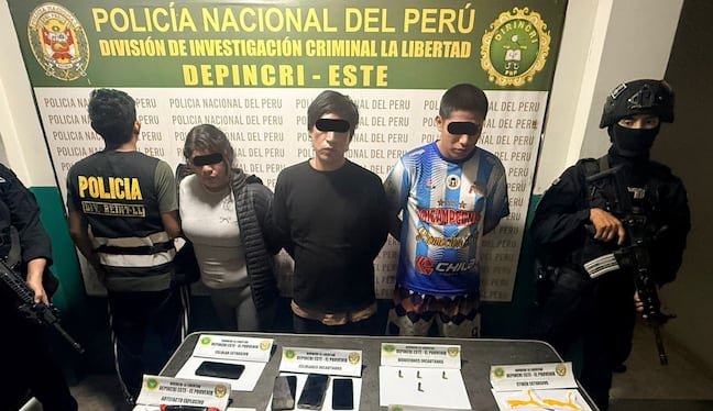 Región Policial La Libertad atrapó a cinco presuntos integrantes de la banda delictiva “La Rebelión del Norte” en el distrito de El Porvenir.