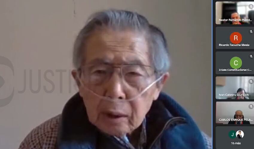 Alberto Fujimori reaparece en audiencia judicial. (Foto: Justicia TV)