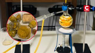 Estudiantes logran disolver tecnopor con solución creada desde una cáscara de naranja