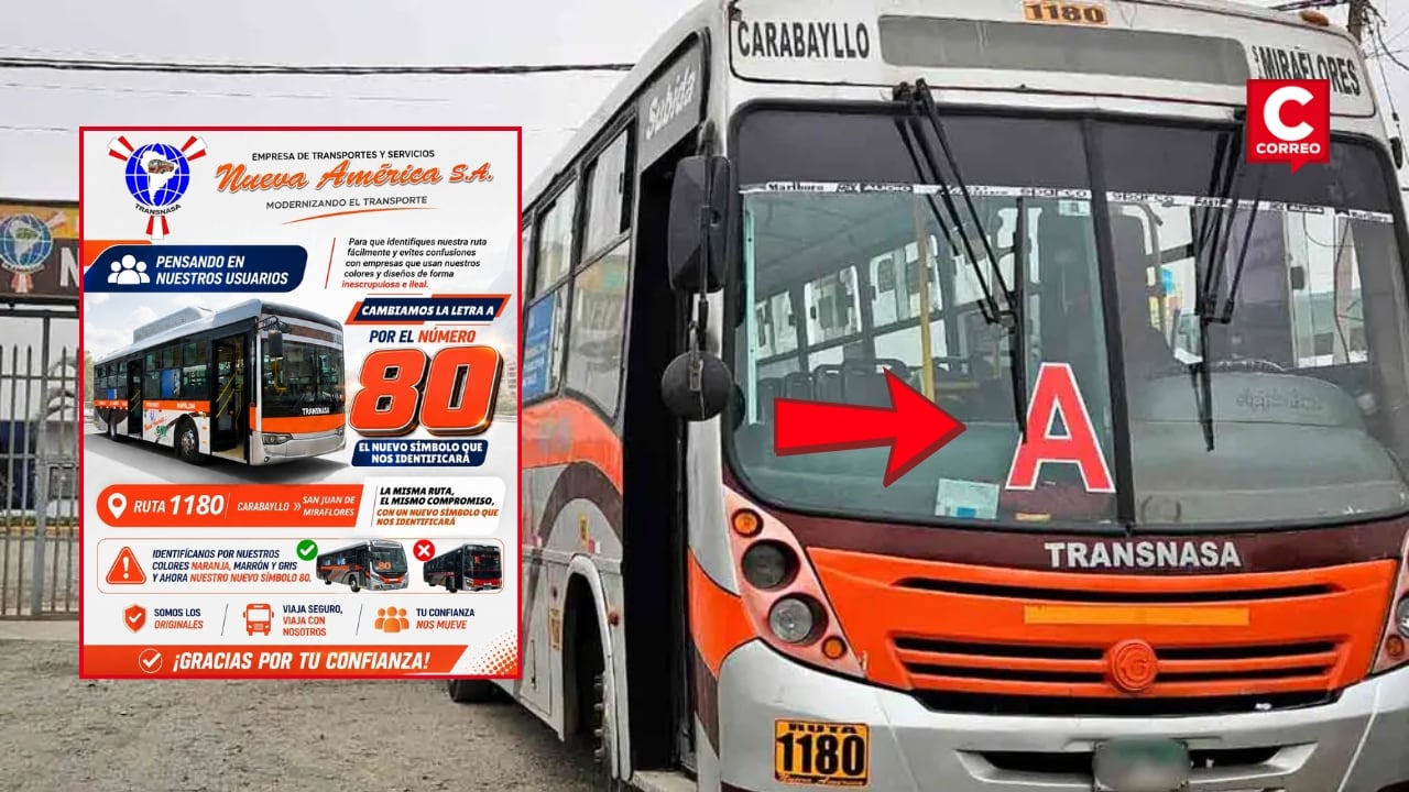 Nueva América anuncia cambio de identificación en su ruta que une Carabayllo y San Juan de Miraflores. Composición: Diario Correo.