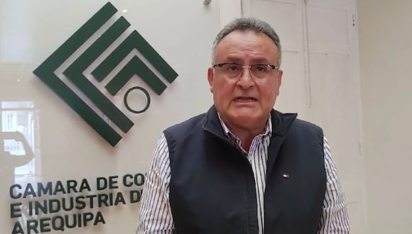 Julio Cáceres Arce, presidente de la Cámara de Comercio e Industrias de Arequipa (CCIA). (Foto: Captura)