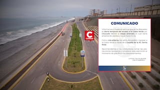 Callao mantiene restringido tránsito en la Costa Verde por oleajes anómalos