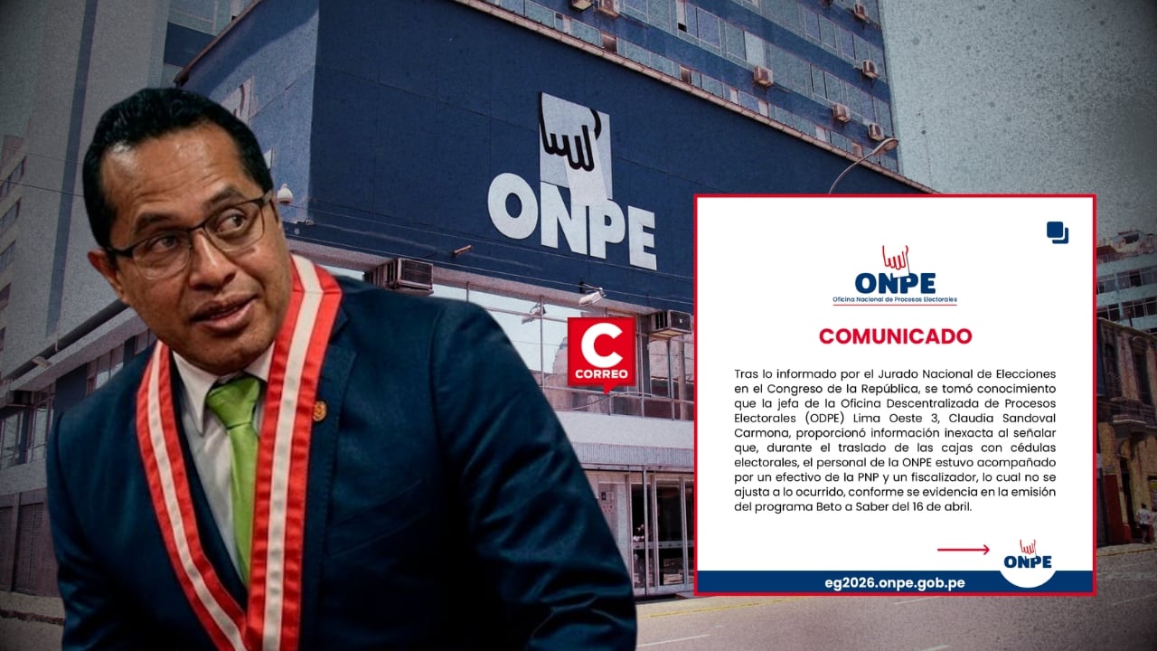 ONPE corrige versión de jefa de ODPE tras afirmar que el traslado de cédulas tuvo resguardo policial. Composición: Diario Correo.