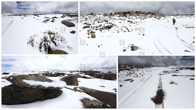 Arequipa: inusual nieve se registra en varios distritos de las zonas altas