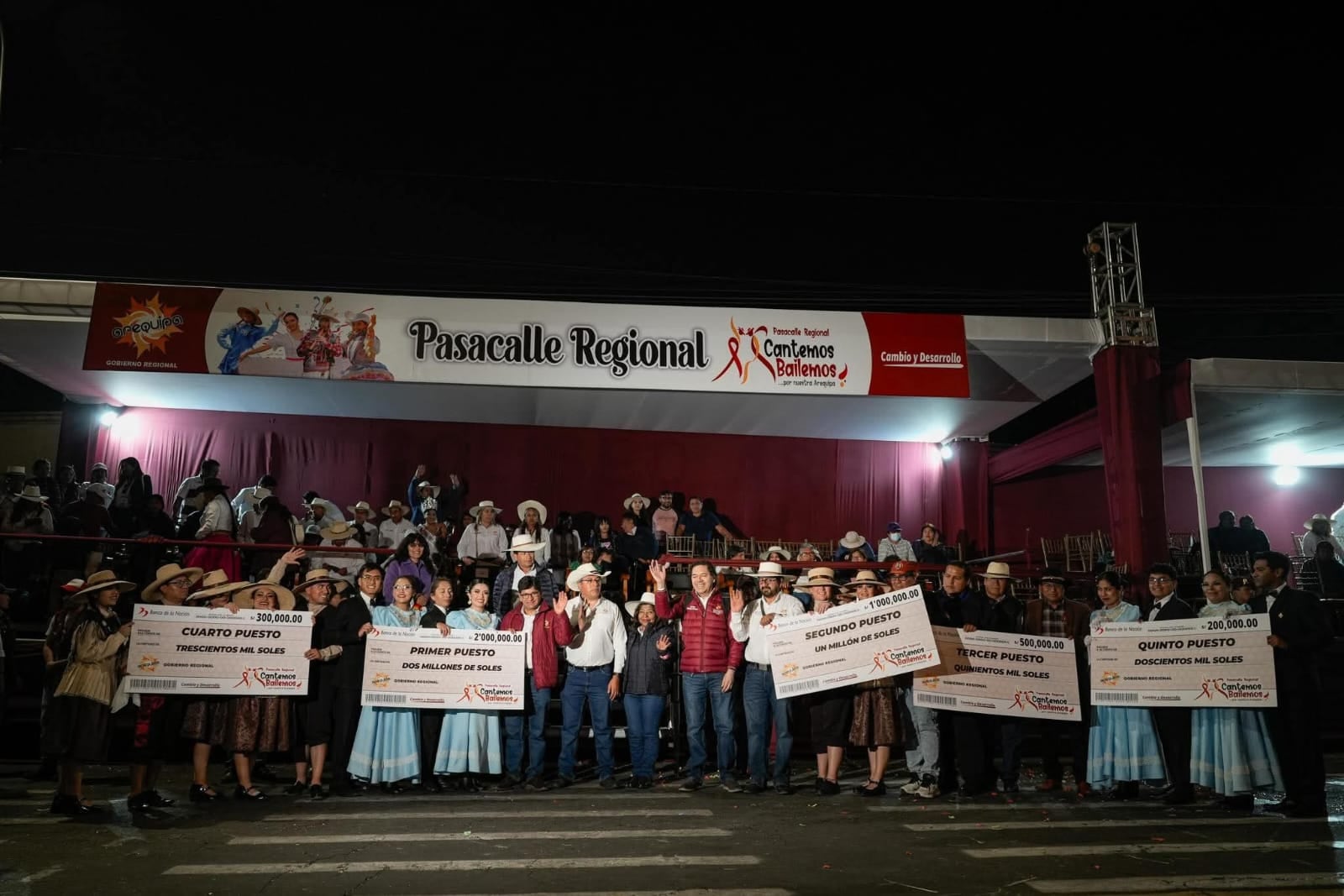 Ganadores del Pasacalle Regional 2025, en Arequipa. Foto: Gobierno Regional de Arequipa.