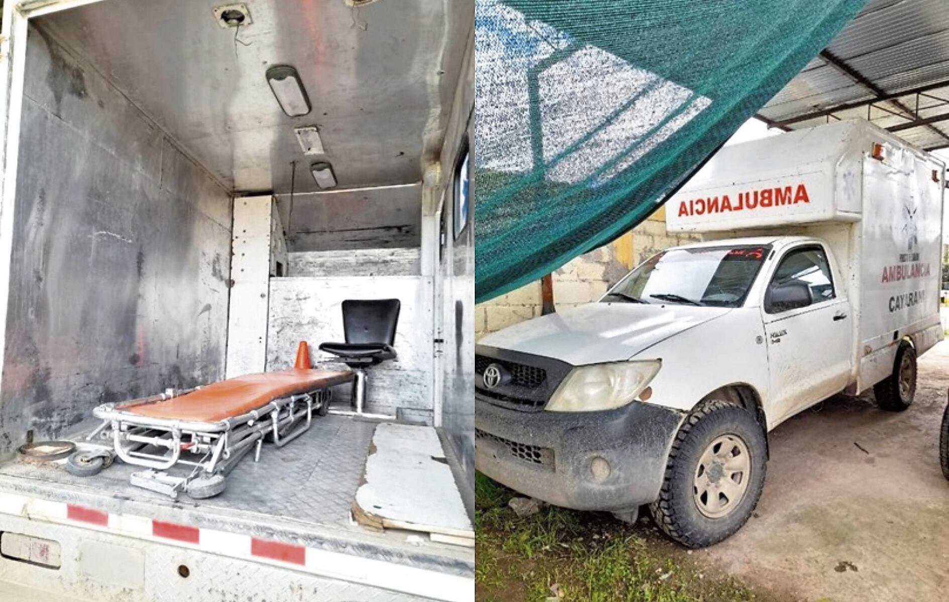 Ambulancia se encuentra inoperativa por fallas mecánicas. Foto: cortesía.