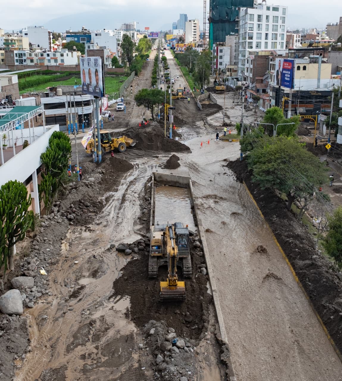 El agua volvió a afectar las vías que habían sido limpiadas (Foto: MPA)
