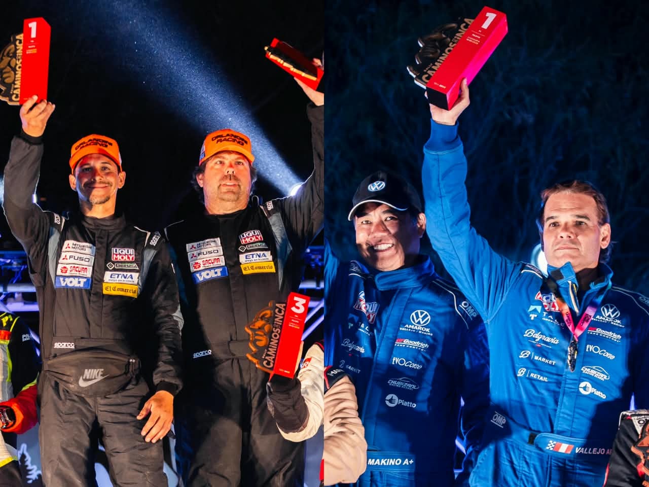 Raúl Orlandini y José Carlos Vallejo conquistan sus categorías en Caminos del Inca 2026. Foto: Team Liqui Moly