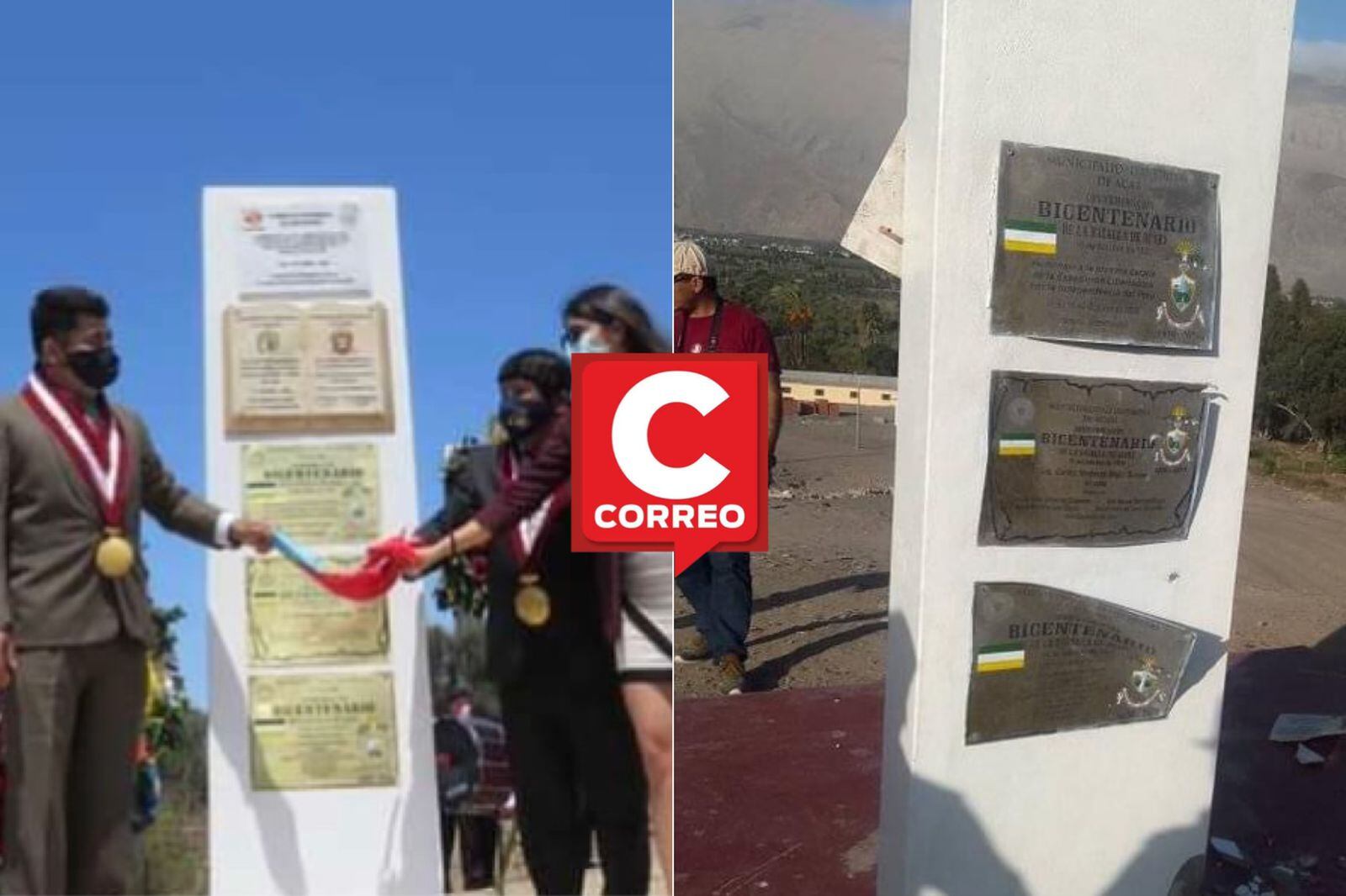 Placa recordatoria de la Batalla de Acarí. (Foto: Difusión)