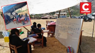 Huancayo: Escolares estudian a la intemperie en carpas improvisadas, sus colegios fueron afectados por sismo